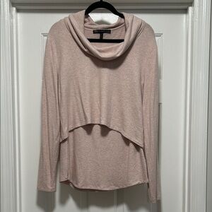 White House Black Market Two-Piece Soft Pink Cowl Neck Sweater, Large